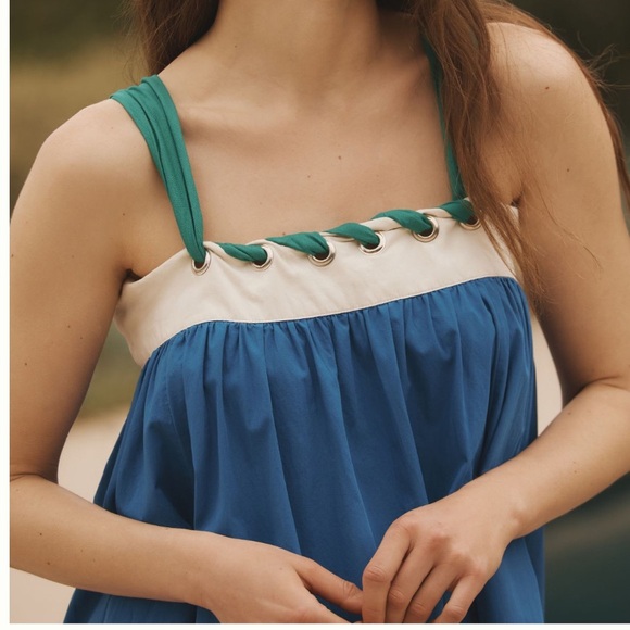 Anthropologie sleeveless cotton whipstich mini dress in size 3x - Picture 4 of 5